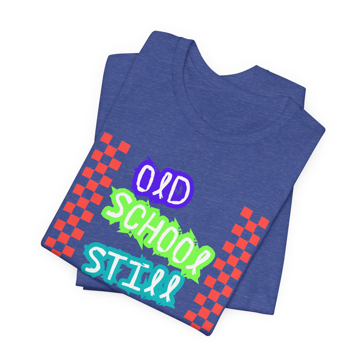 Old School Still Cool Graphic Tee — Retro Checkerboard Nostalgic T-Shirt
