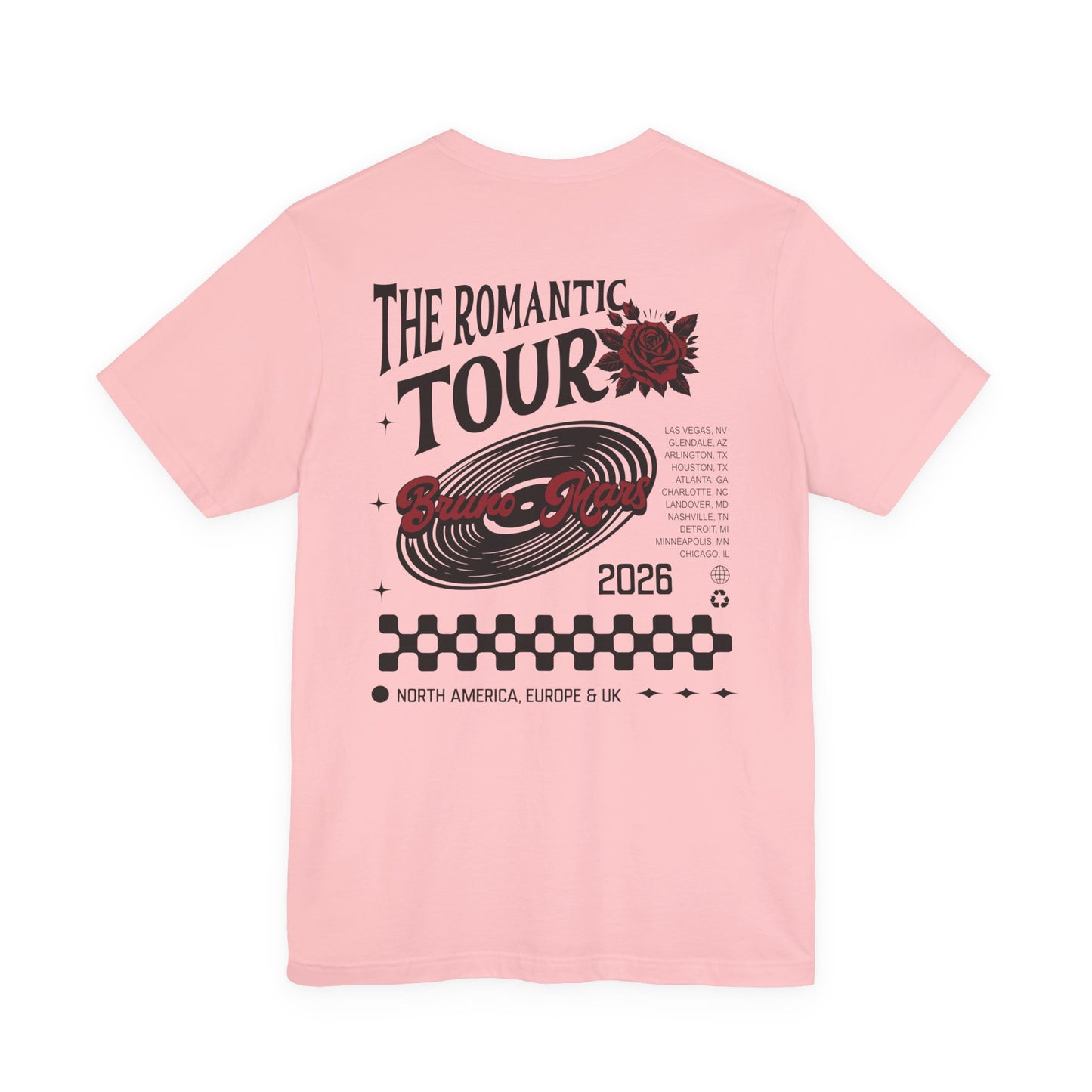 Bruno Mars Romantic Tour T-Shirt (Front & Back)