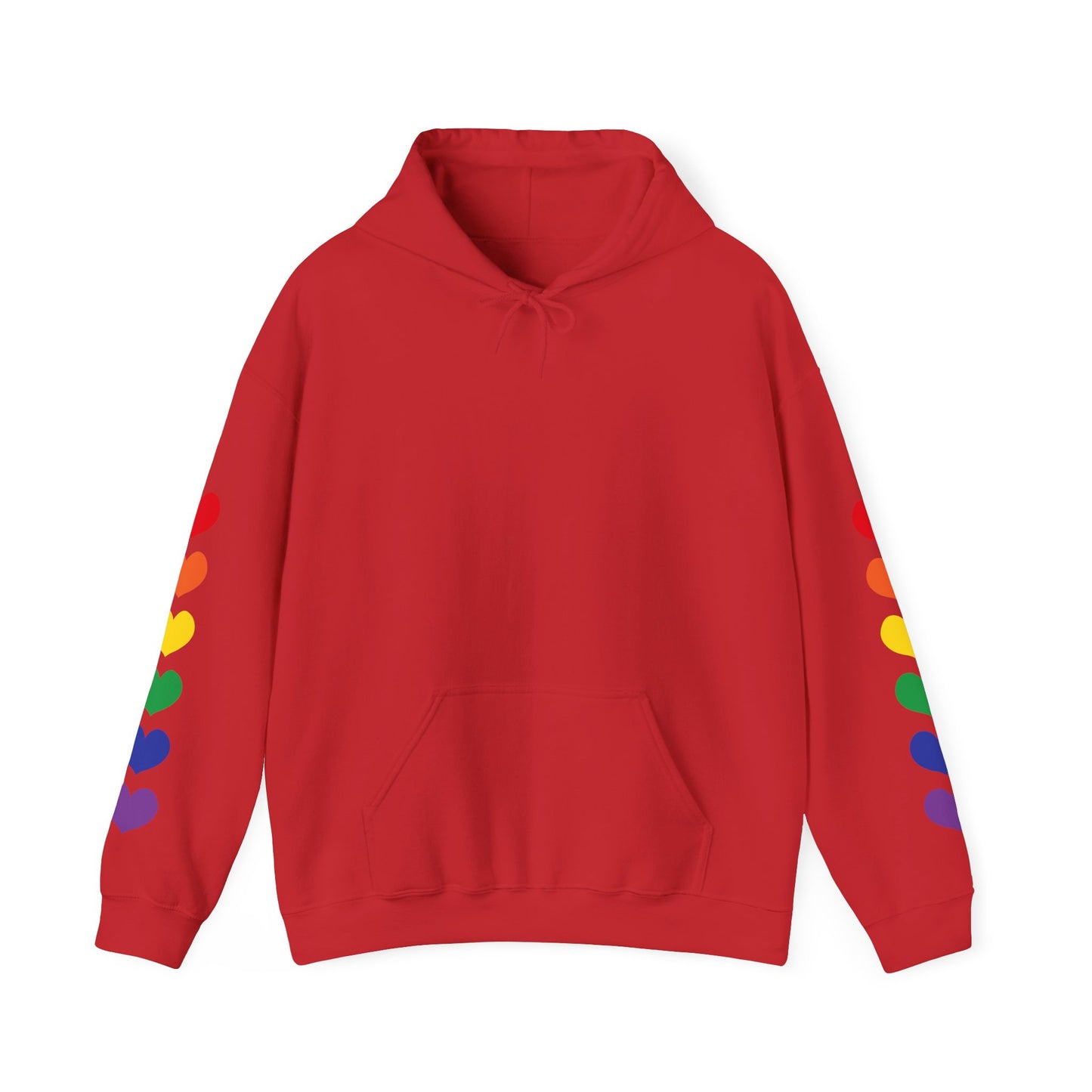 MULTI-COLORED HEARTS ON SLEEVES HOODIE