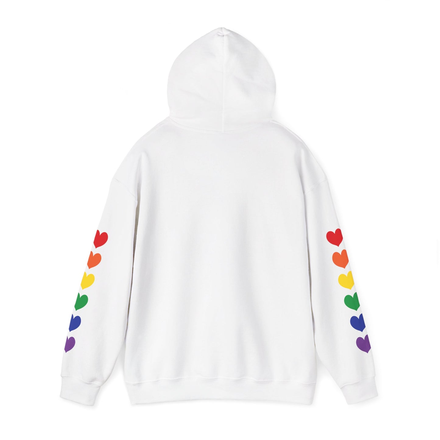 MULTI-COLORED HEARTS ON SLEEVES HOODIE
