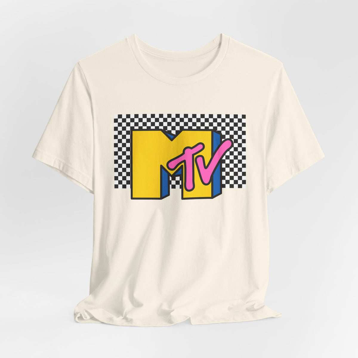 MTV Retro Logo Tee — 90s Checkerboard Vintage Music T-Shirt