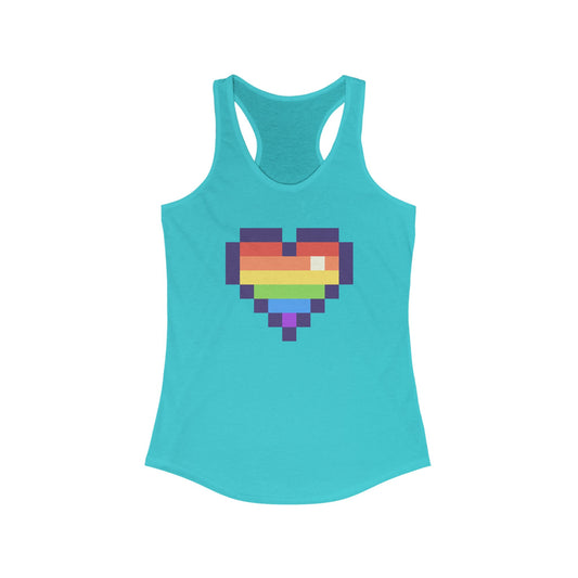 Pride Pixel Heart Racerback Tank Top