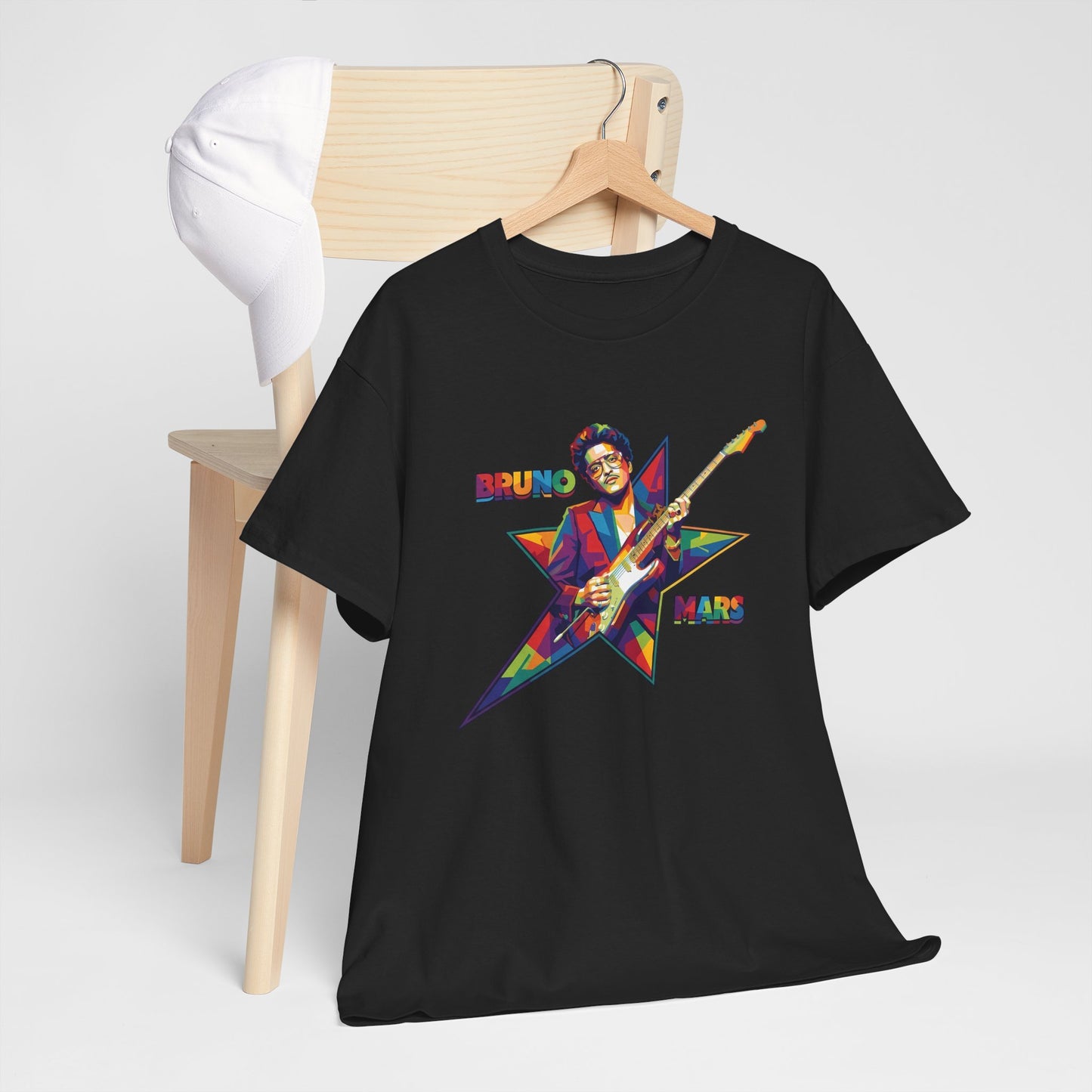 Bruno Mars Star Guitar Tee — Retro Neon