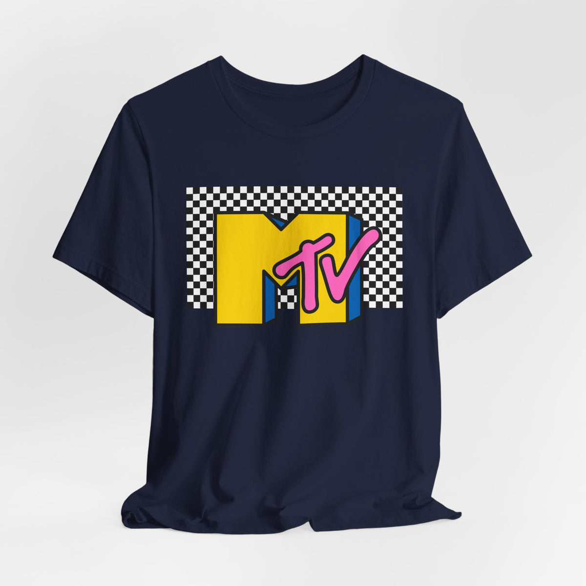 MTV Retro Logo Tee — 90s Checkerboard Vintage Music T-Shirt
