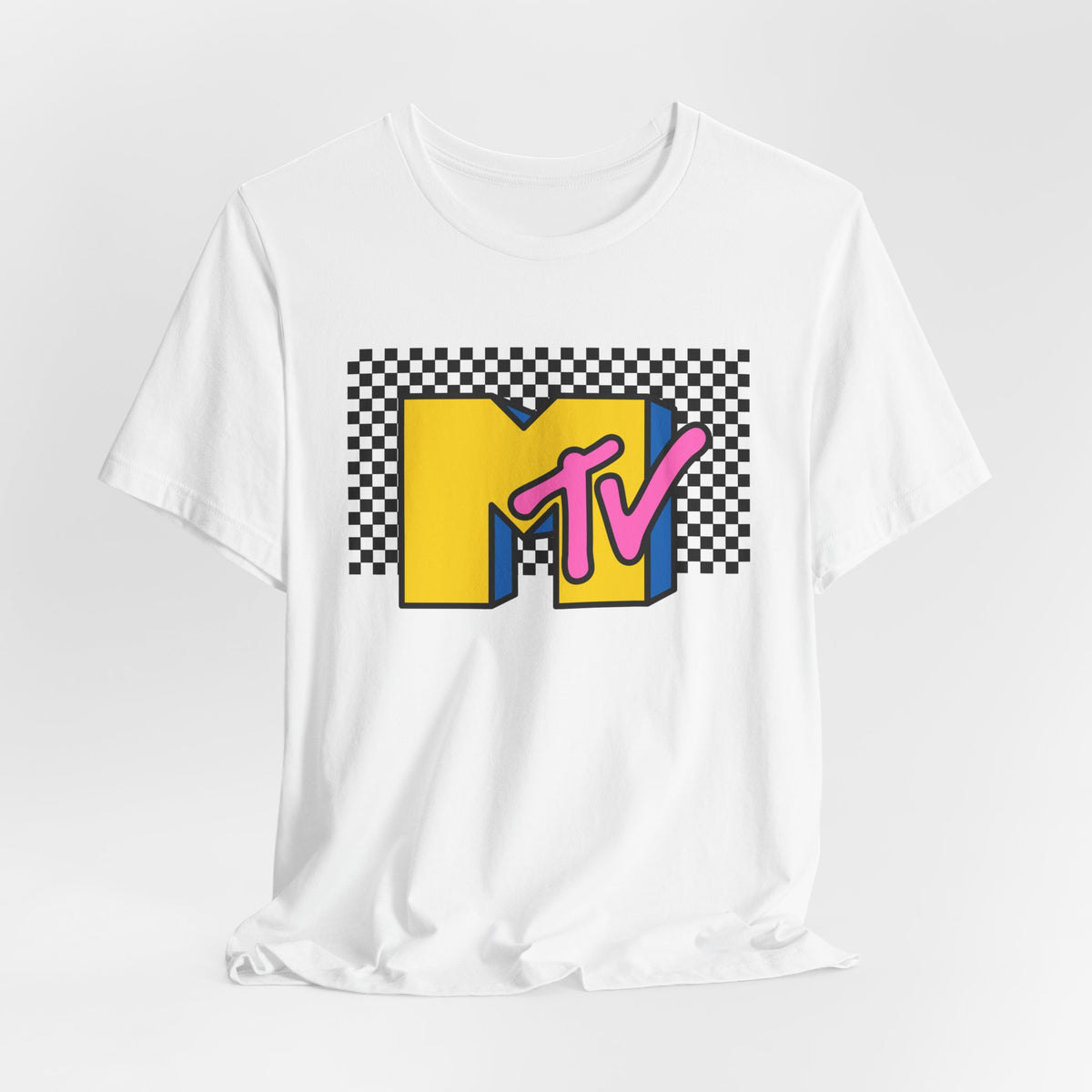 MTV Retro Logo Tee — 90s Checkerboard Vintage Music T-Shirt