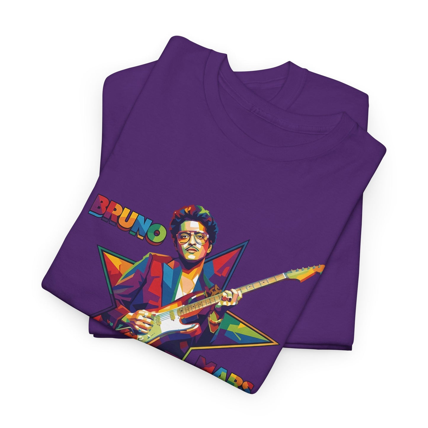 Bruno Mars Star Guitar Tee — Retro Neon