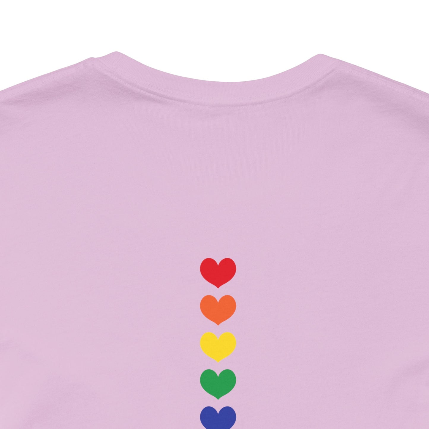 LGBTQ Pride Shirt - Front and Back Designs - Finger Heart Rainbow Colors