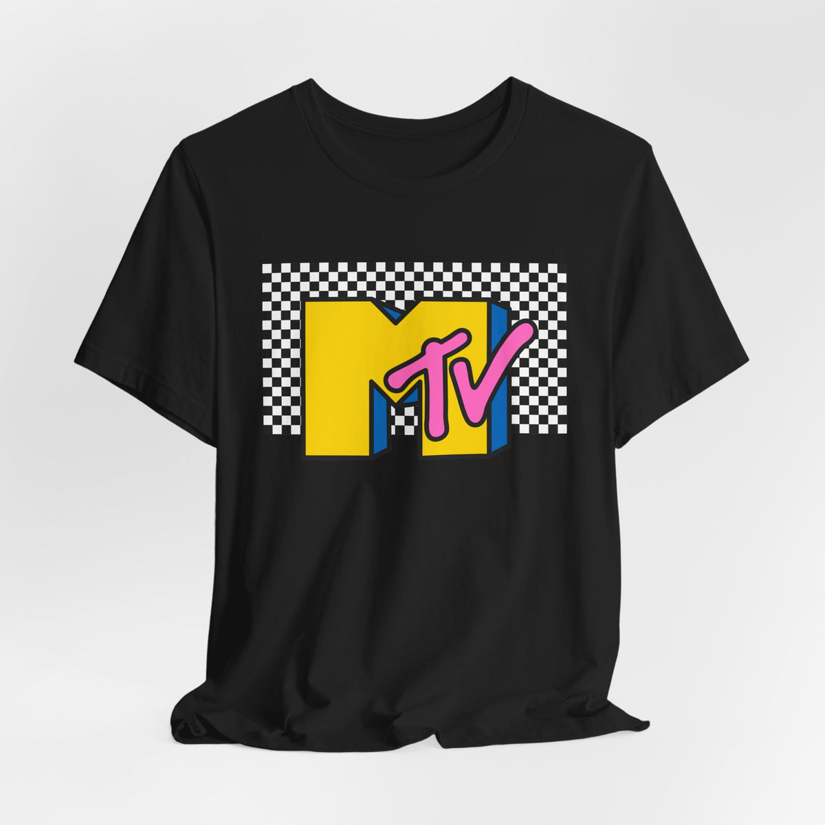 MTV Retro Logo Tee — 90s Checkerboard Vintage Music T-Shirt