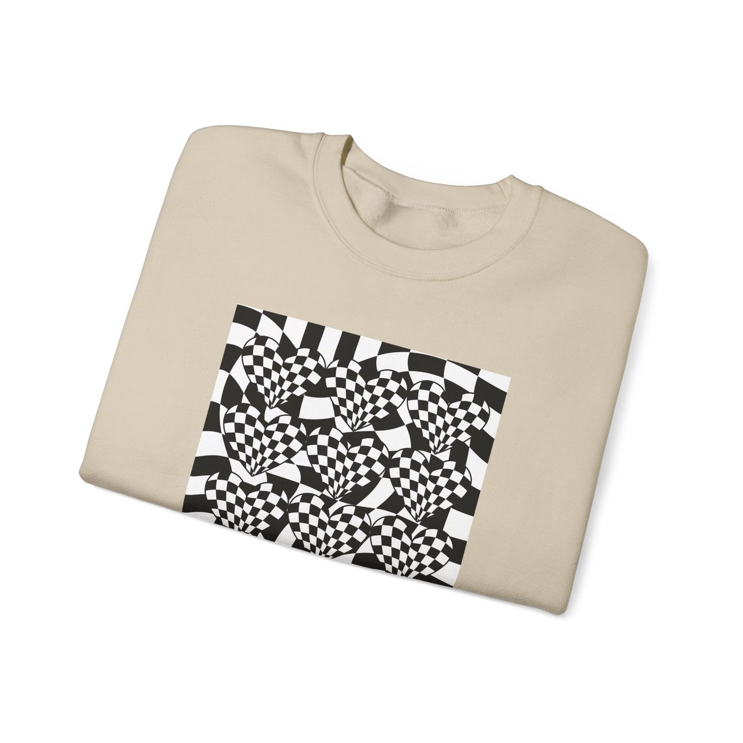 Checkered Hearts on Checker Board