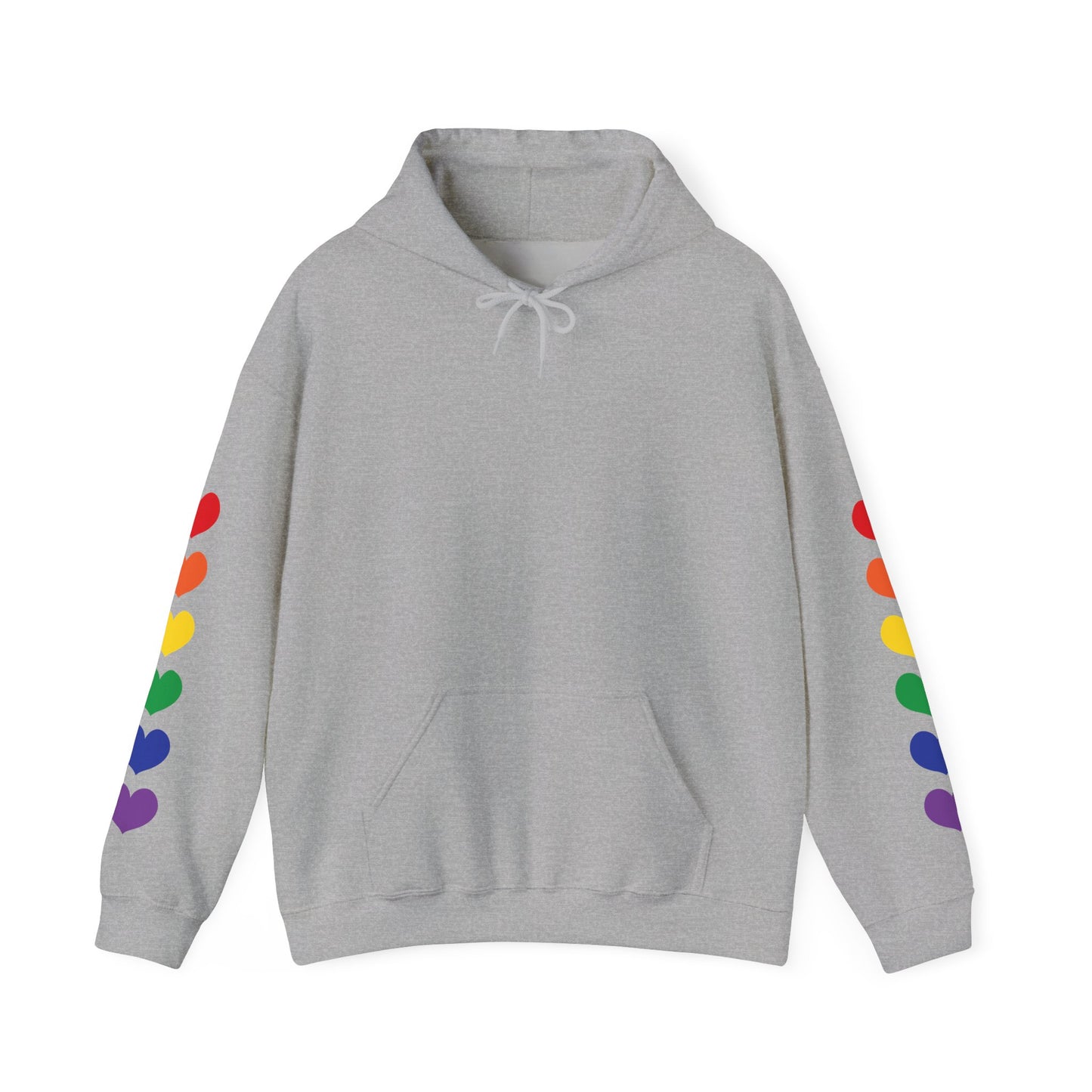 MULTI-COLORED HEARTS ON SLEEVES HOODIE