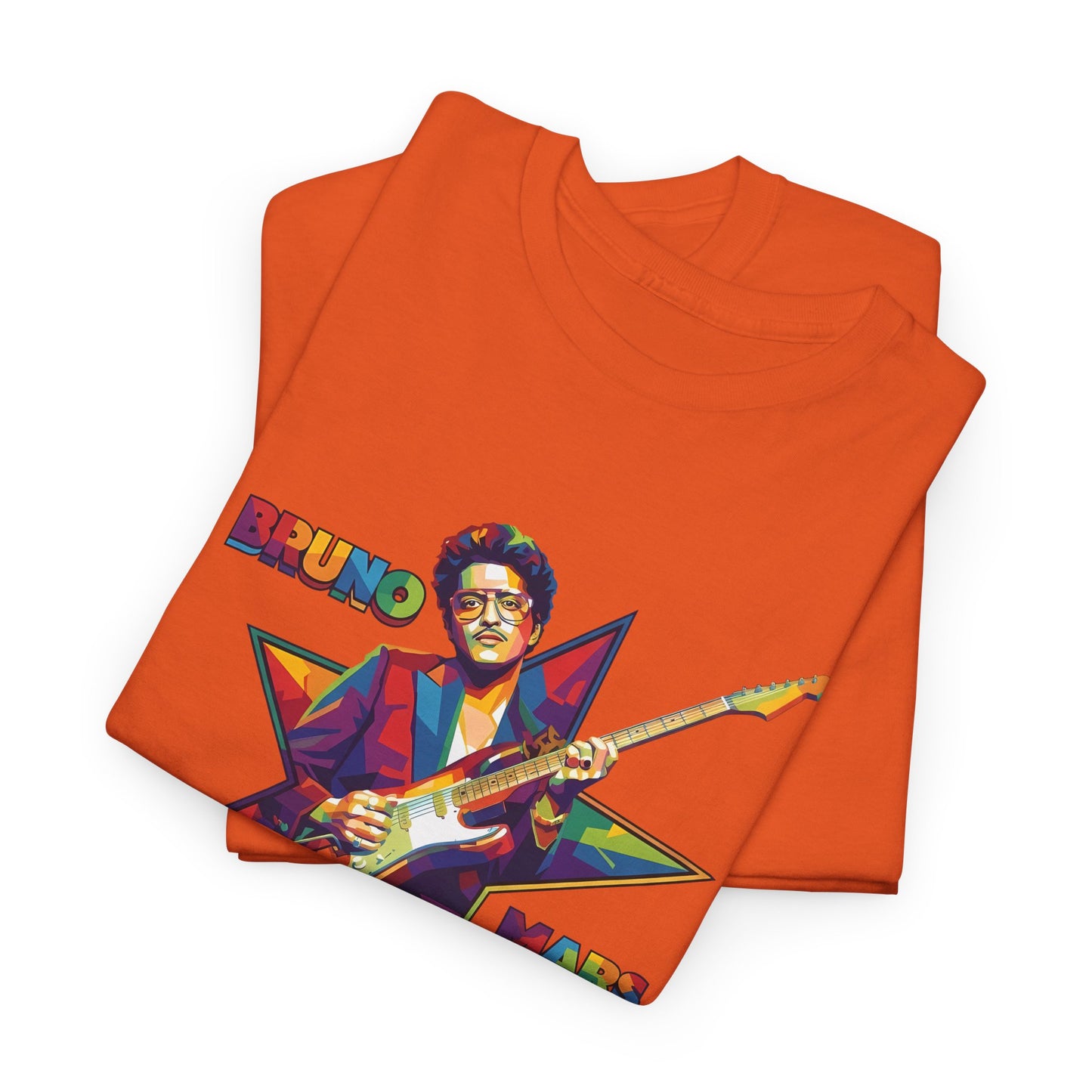 Bruno Mars Star Guitar Tee — Retro Neon