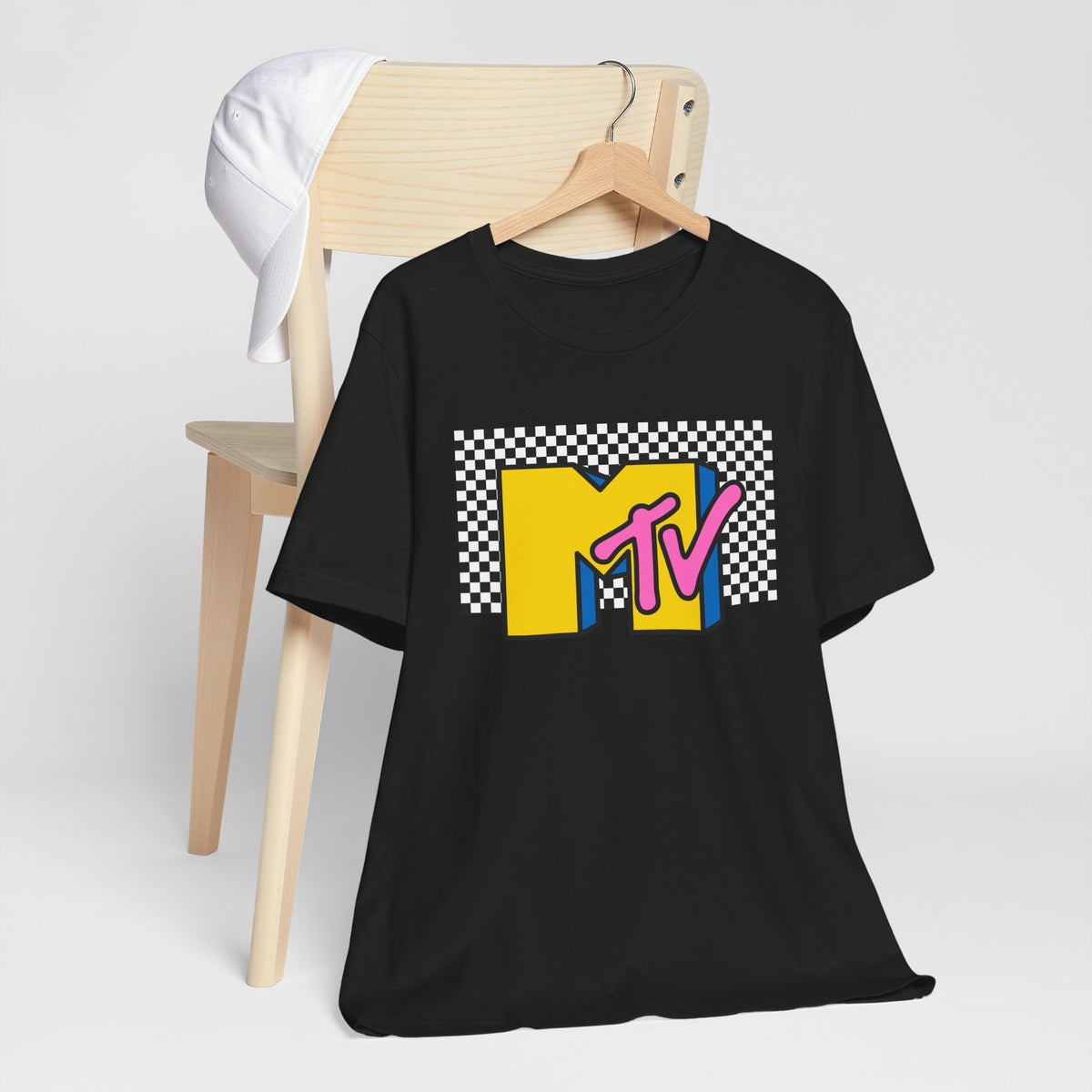 MTV Retro Logo Tee — 90s Checkerboard Vintage Music T-Shirt