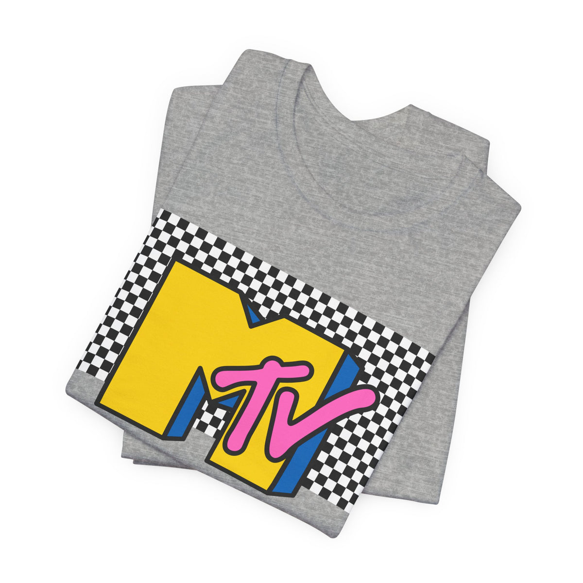 MTV Retro Logo Tee — 90s Checkerboard Vintage Music T-Shirt