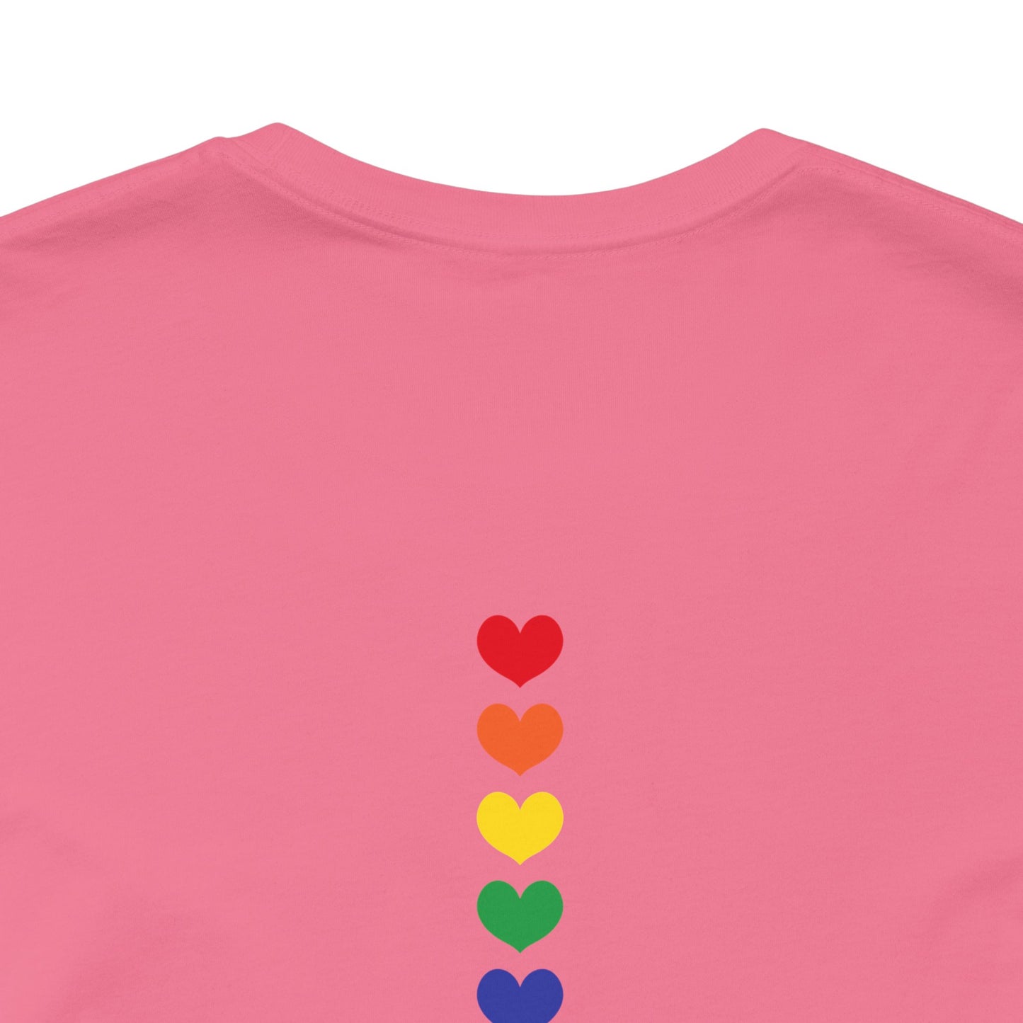 LGBTQ Pride Shirt - Front and Back Designs - Finger Heart Rainbow Colors