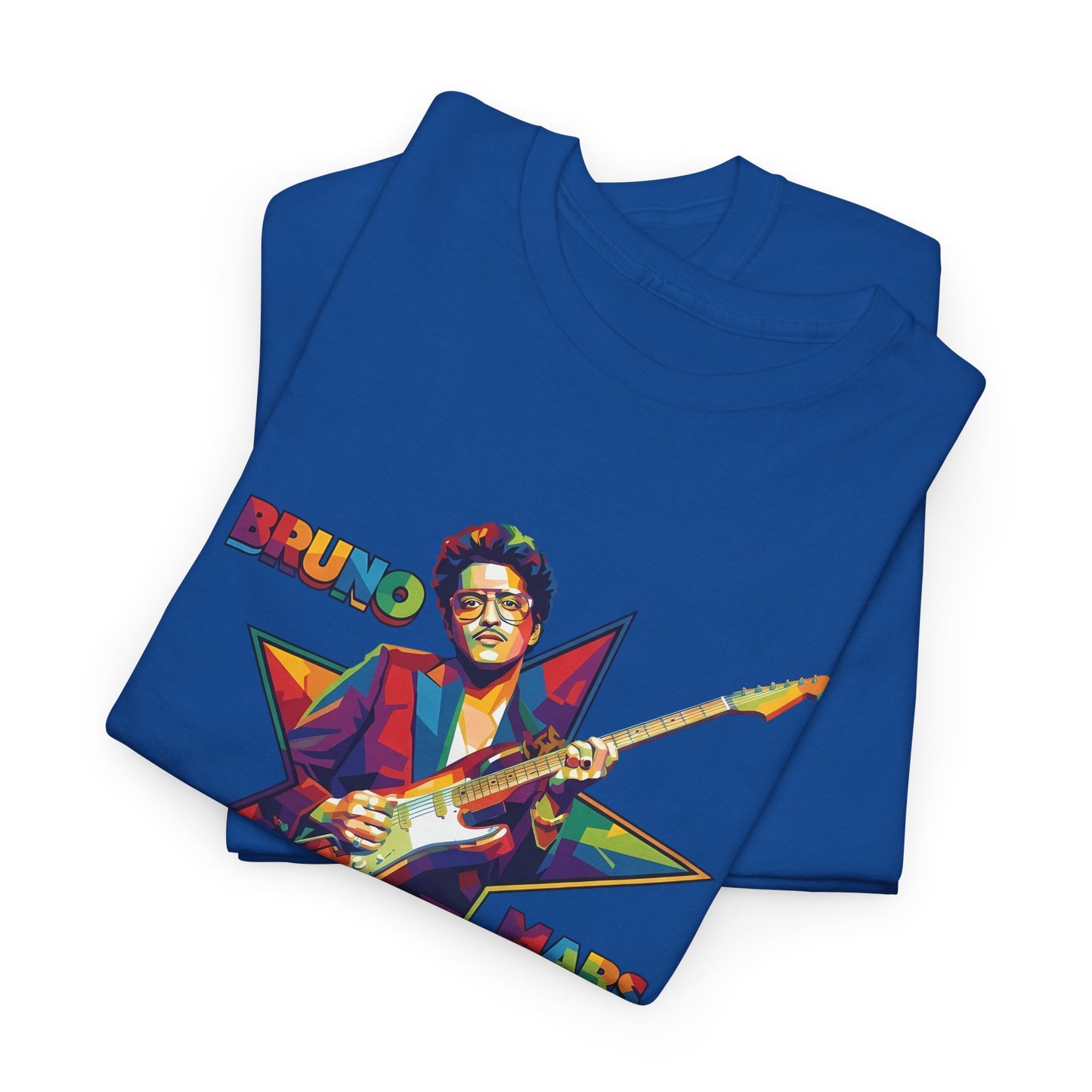 Bruno Mars Star Guitar Tee — Retro Neon