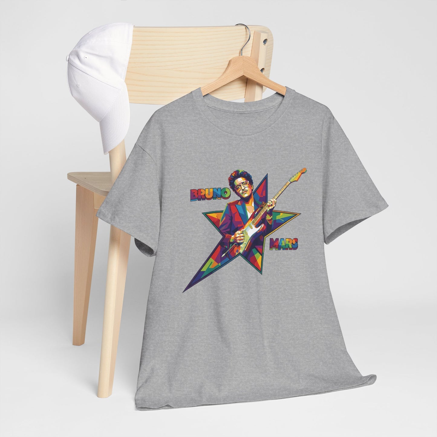 Bruno Mars Star Guitar Tee — Retro Neon