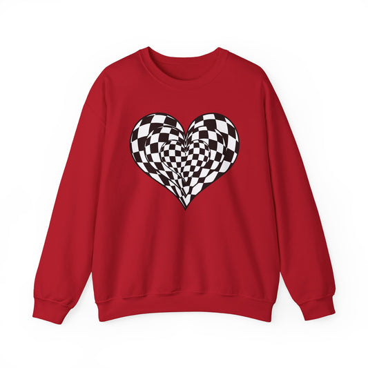Checkered Heart  Sweatshirt
