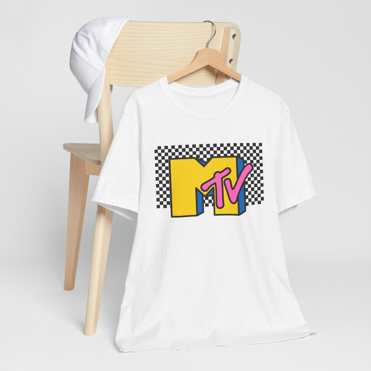 MTV Retro Logo Tee — 90s Checkerboard Vintage Music T-Shirt