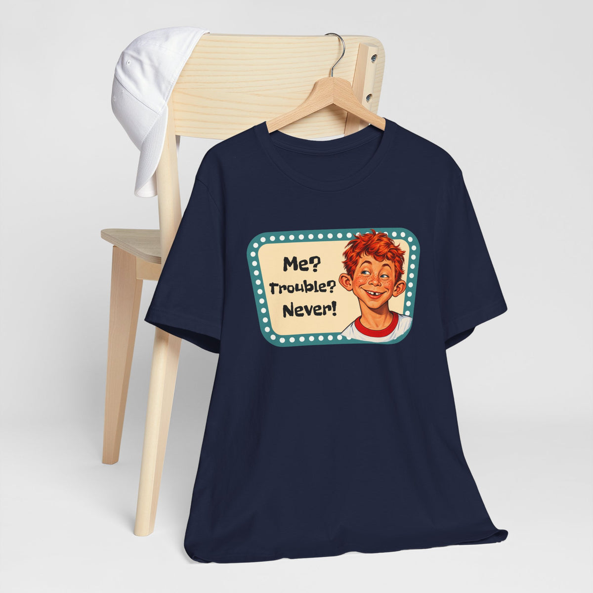 Vintage 'Me? Trouble? Never!' Retro Tee