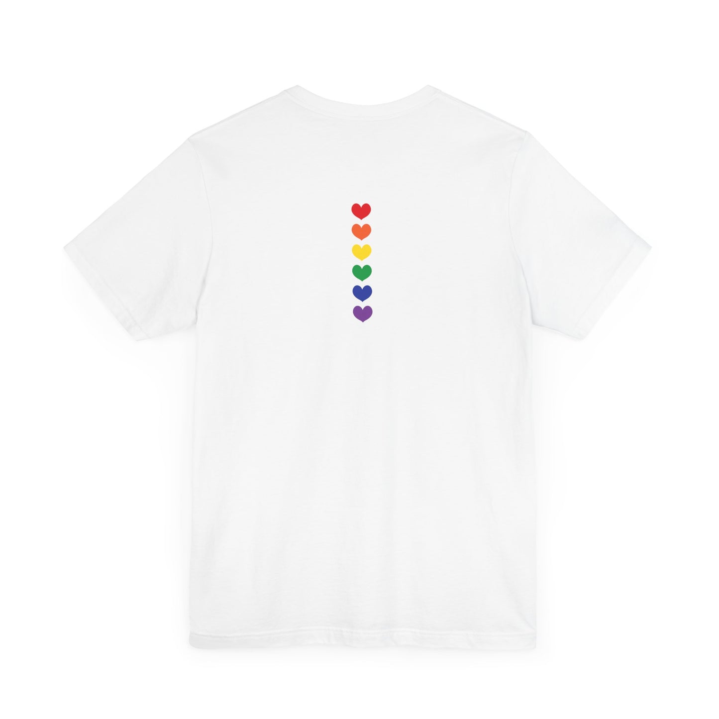 LGBTQ Pride Shirt - Front and Back Designs - Finger Heart Rainbow Colors