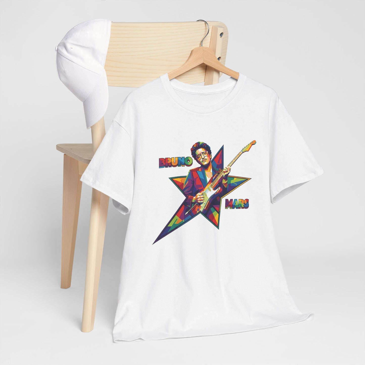 Bruno Mars Star Guitar Tee — Retro Neon