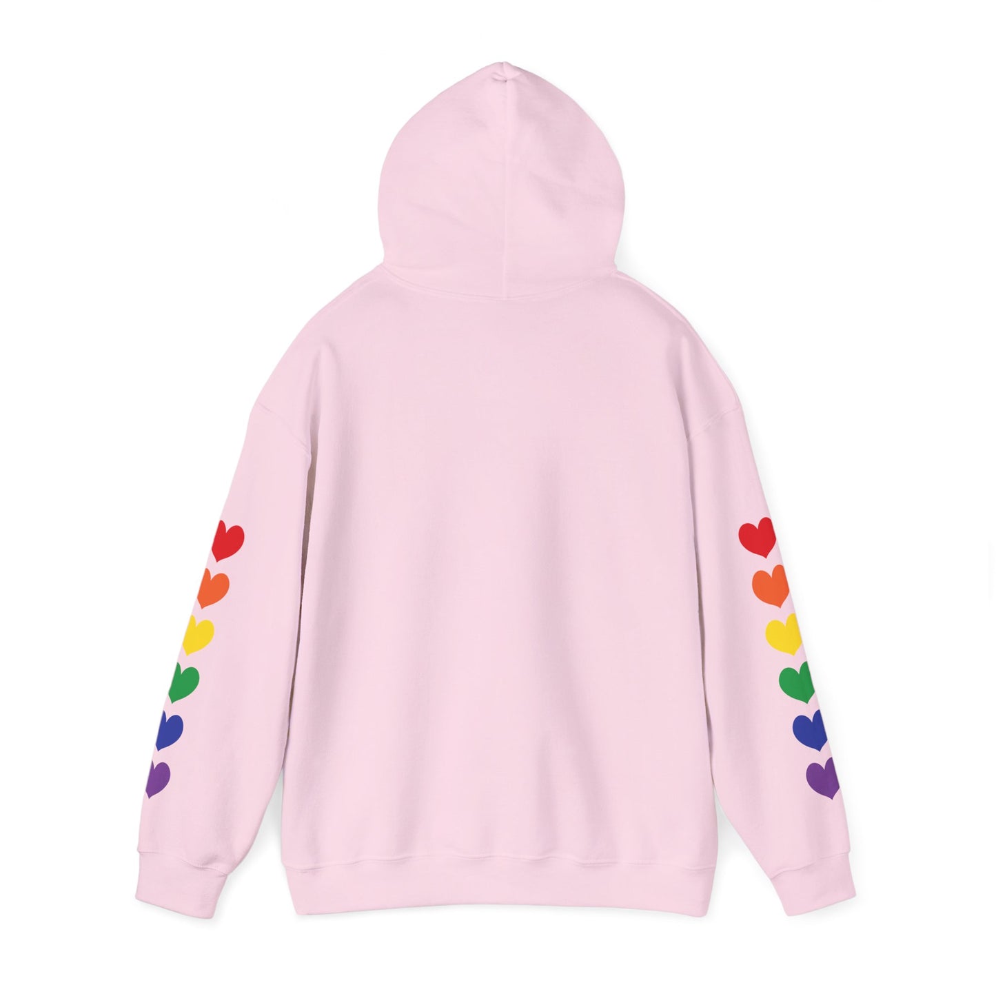 MULTI-COLORED HEARTS ON SLEEVES HOODIE