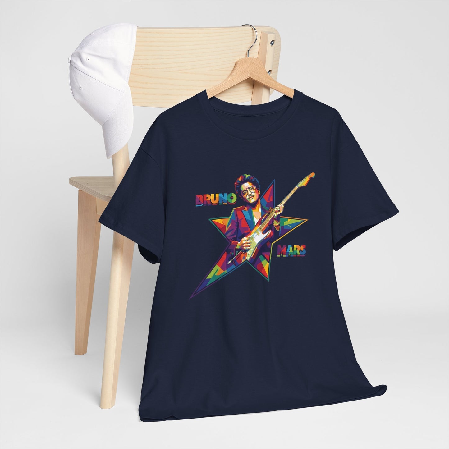 Bruno Mars Star Guitar Tee — Retro Neon