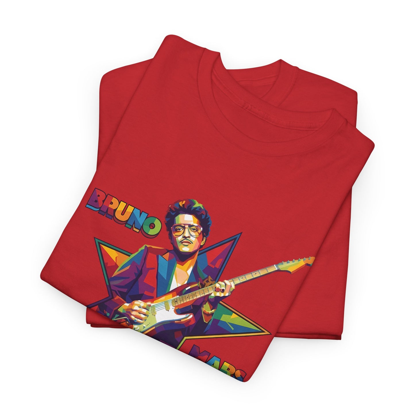 Bruno Mars Star Guitar Tee — Retro Neon