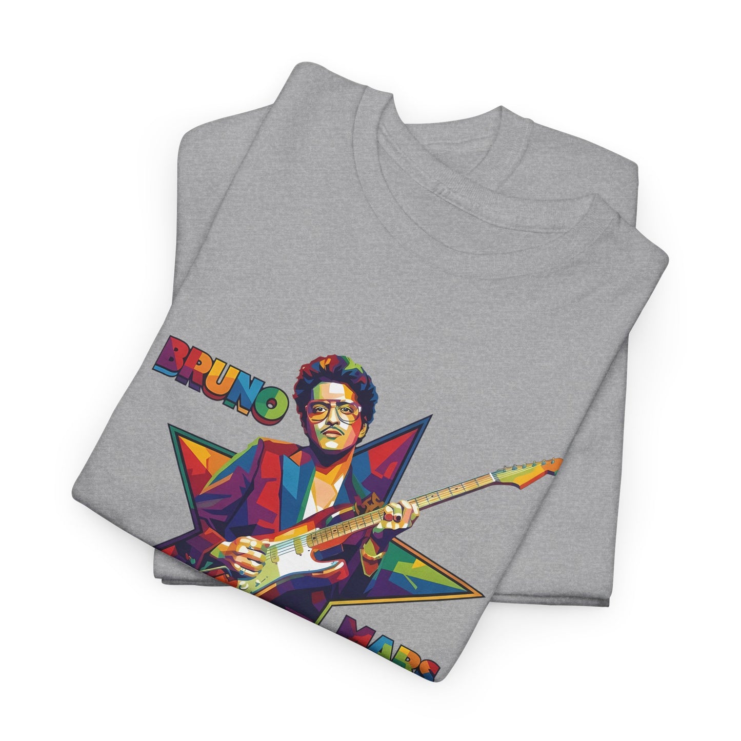 Bruno Mars Star Guitar Tee — Retro Neon