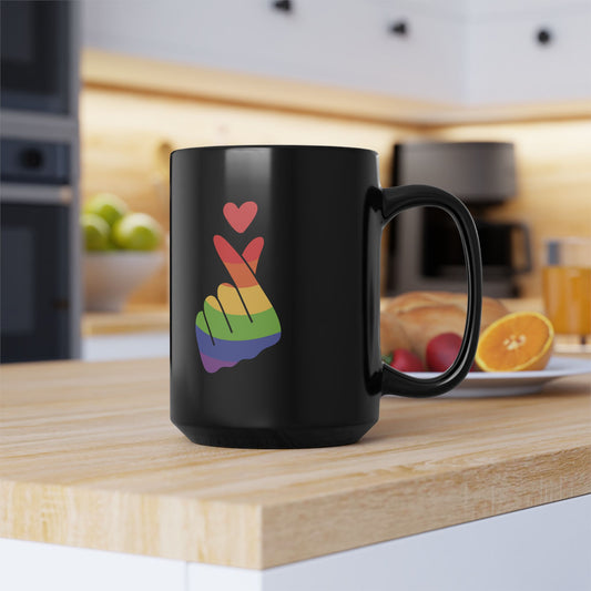 Love Wins / LGBTQ / Black 15oz Ceramic Mug