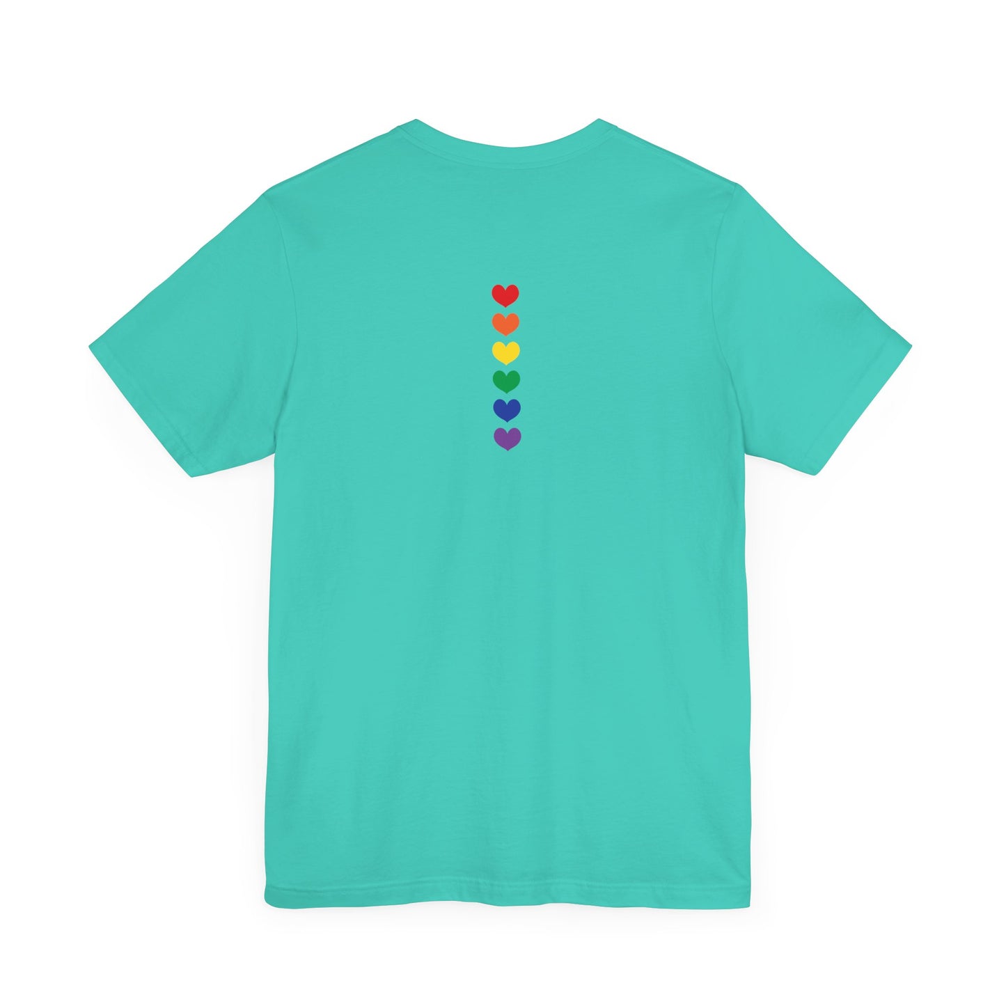 LGBTQ Pride Shirt - Front and Back Designs - Finger Heart Rainbow Colors