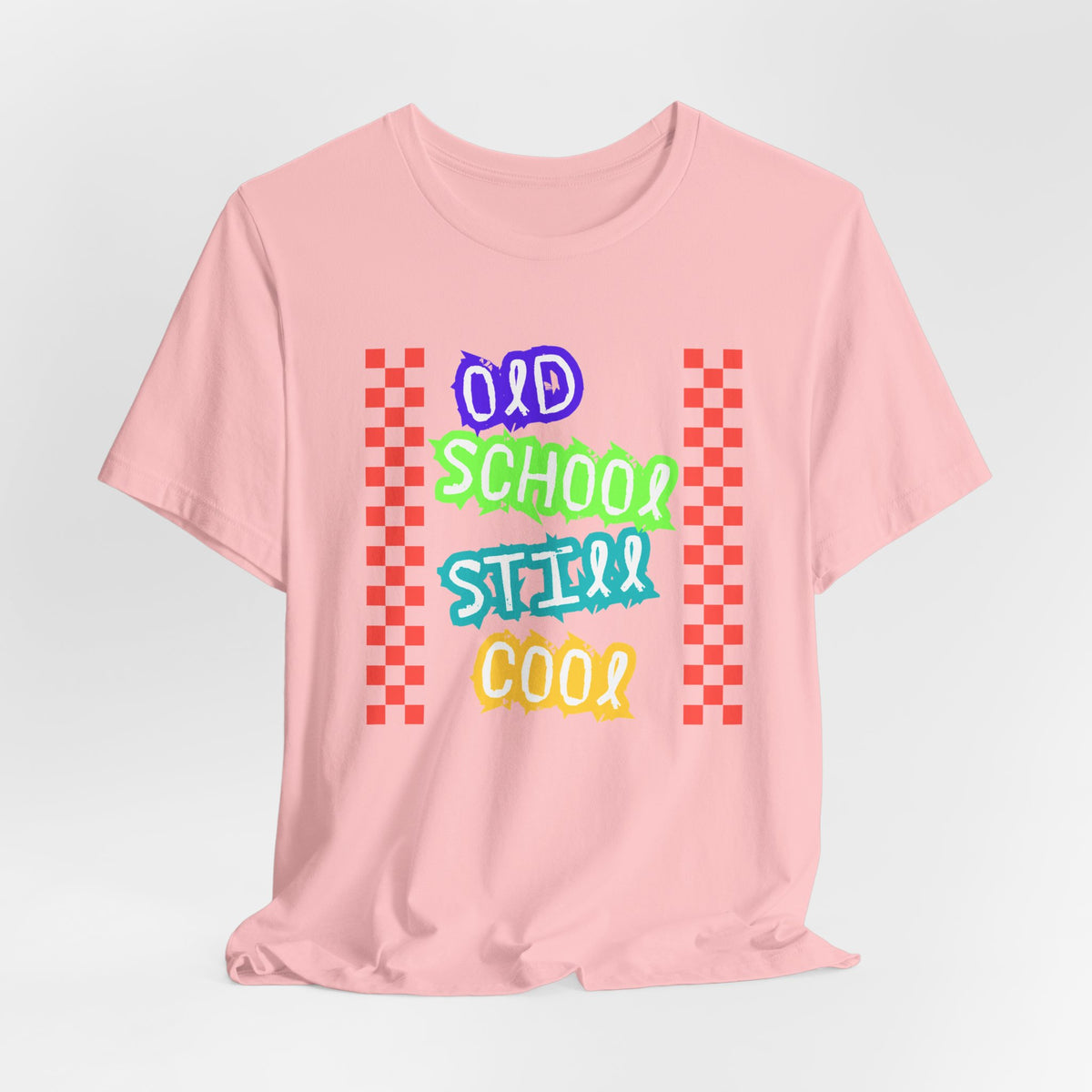 Old School Still Cool Graphic Tee — Retro Checkerboard Nostalgic T-Shirt